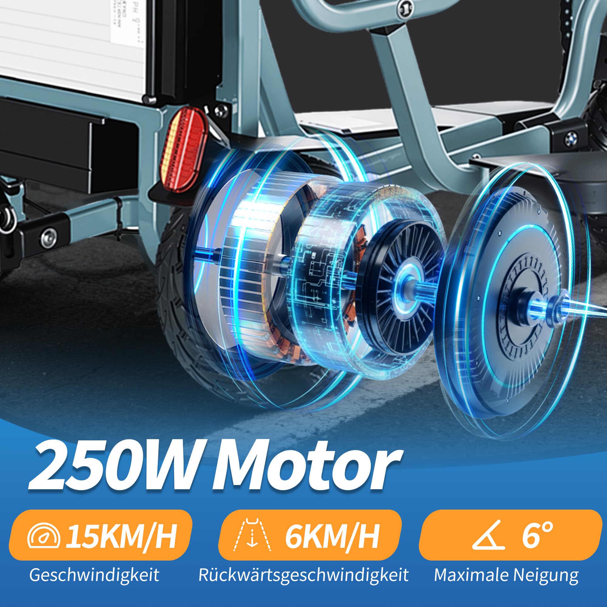 Elektromobil für Senioren, 4-Rad Seniorenmobil Klappbar, 15Km/h, 20KM Reichweite, Seniorenmobil Mobilitätsroller mit Korb und komfortabler Sitz, F8 ACTIVE (Schwarz)