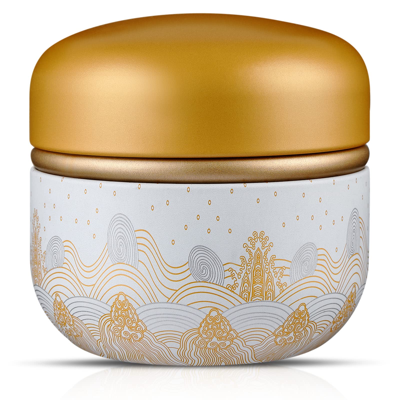 CHENGU Body Powder Powder Case with Powder Puff Powder Container Tea Canister for Baby and Adult Body Talcum Powder Tea Box (Yellow Sea)