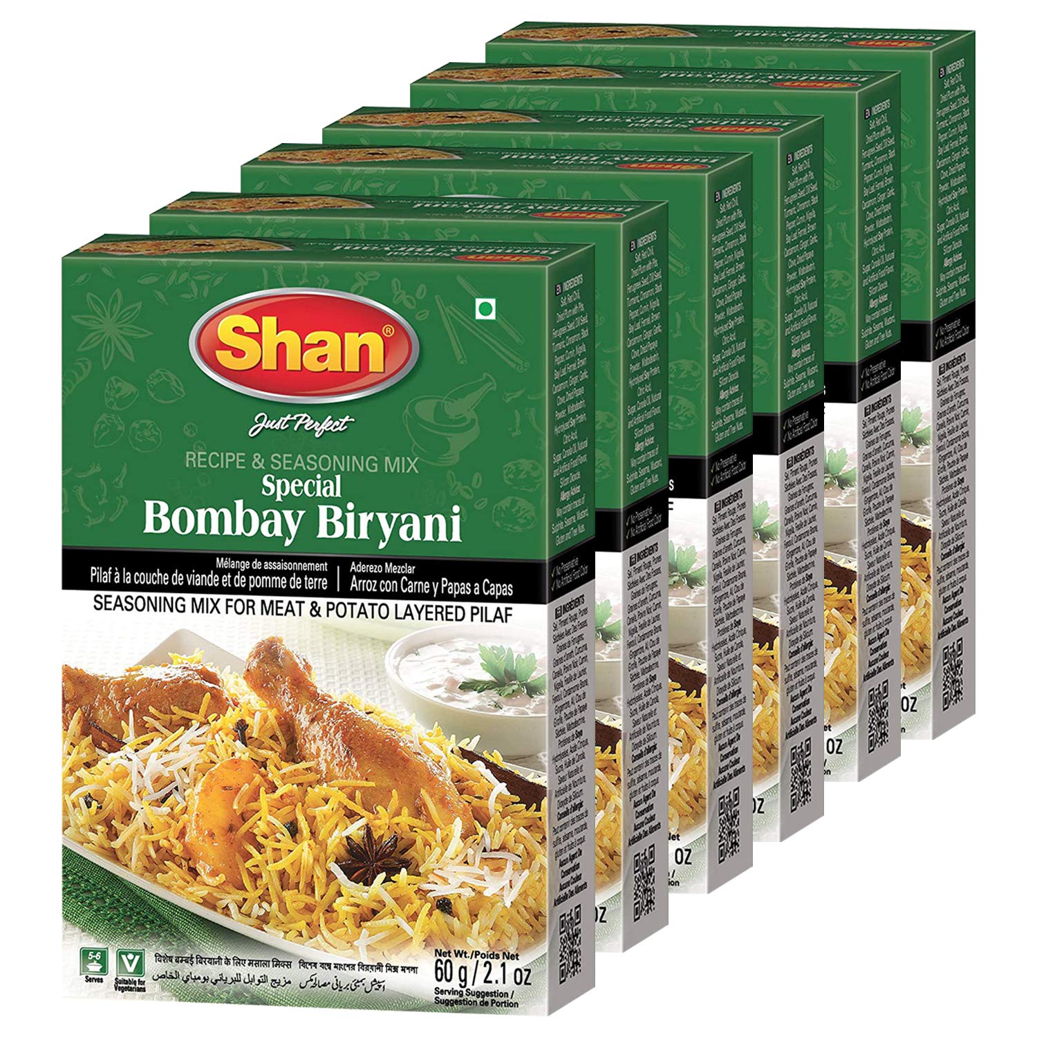 Shan Special Bombay Biryani Masala, 6 x 60 g