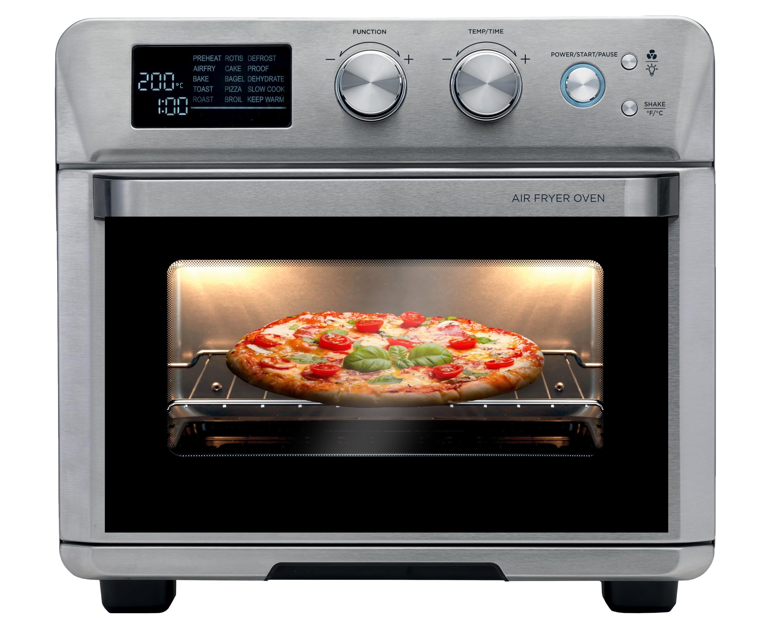 KENWOOD 2-in-1 25L Toaster Oven+Air Fryer-Oven Toaster Grill with Large Capacity, Rotisserie Function for Frying, Roasting, Grilling, Broiling, Baking, Browning, Defrosting, Heating MOA26.600SS Silver