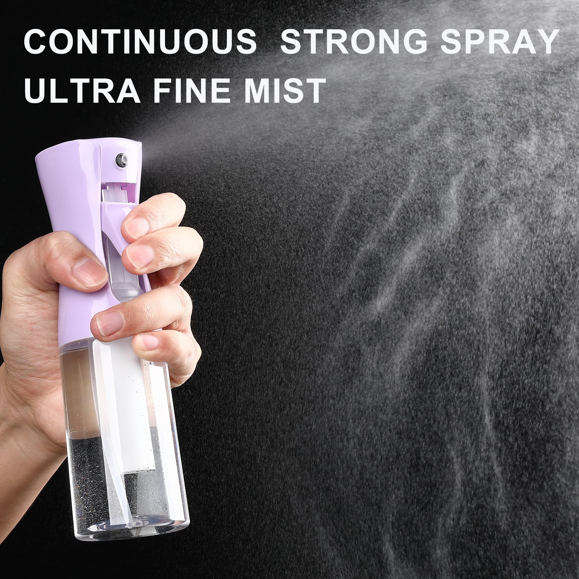 YULING-X hair spray bottle, ultra-fine spray continuous spray bottle (200ml/6.8oz), used for hair design, vegetation, cleaning and skin care - empty, reusable (Purple)