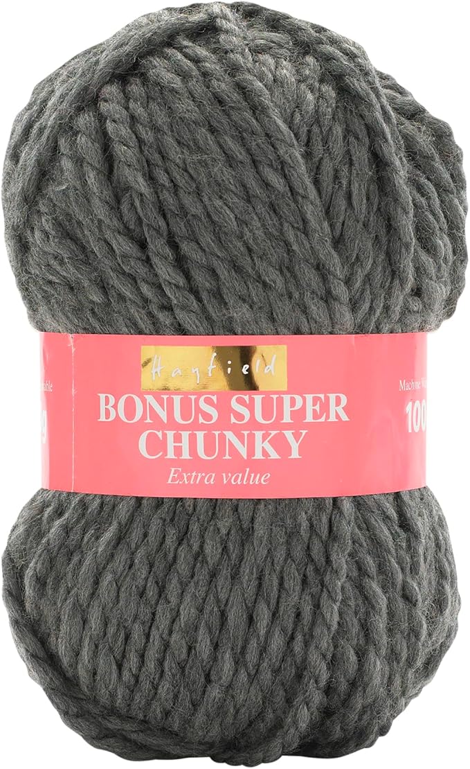 Hayfield Bonus Super Chunky, Dunkelgrau-Mix (790), 100 g Sirdar