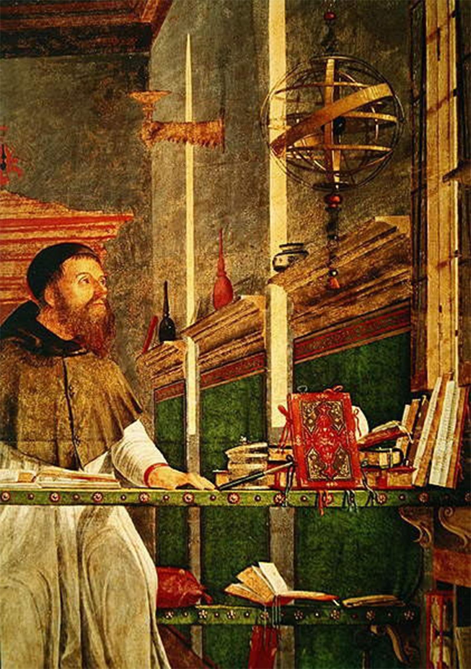 ARTXLXXBN Famous Art Print Poster Vintage Wall Art Detail of the Vision of St Augustine by Vittore Carpaccio Canvas Art Poster for Home Decor 60x90cm