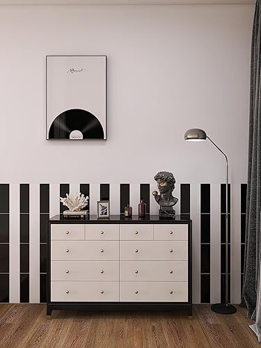 Miniatura 8 de Avant Decor 24 azulejos  Azulejos compuestos de piedra de color sólido  Azulejos de cocina para despegar y pegar  Azulejos de pared  4 x 12 pulgadas