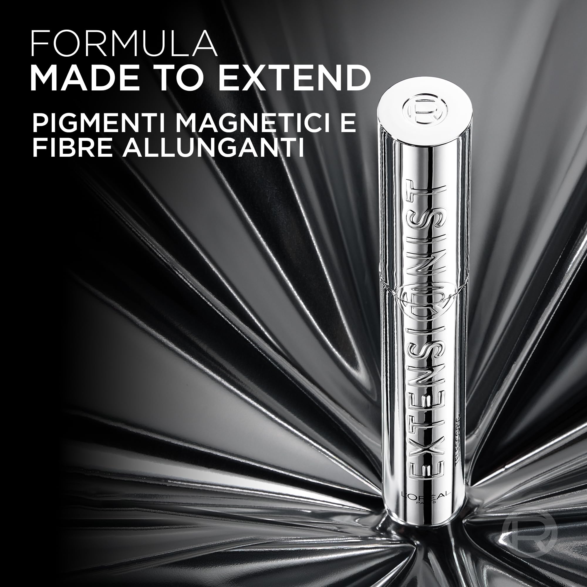 L'Oréal Paris Telescopic Extensionist Mascara, Ciglia Lunghe e Definite per 24H, Curvatura impeccabile, Formula con Fibre Allunganti e Pigmenti Magnetici, Nero, 9,9 ml