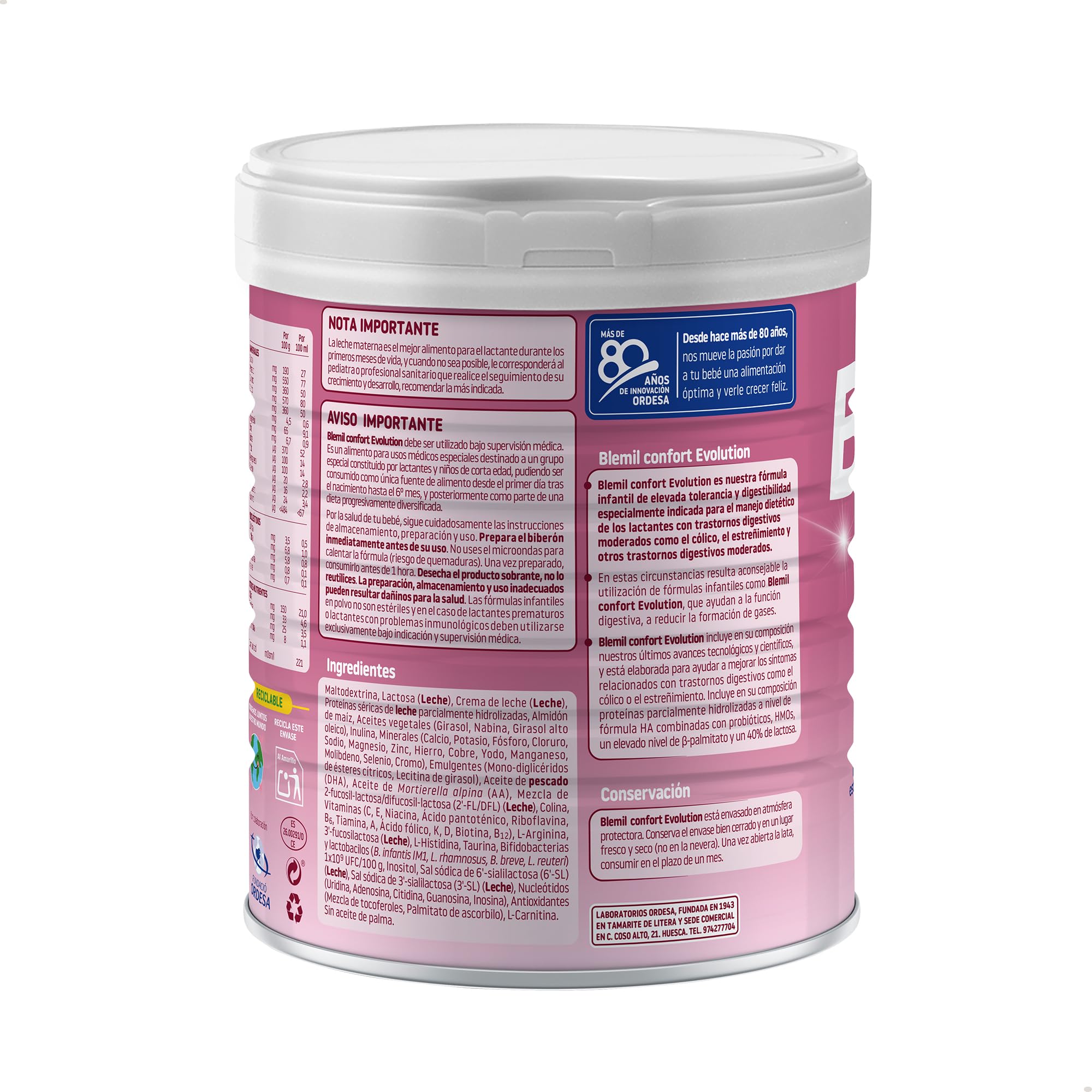 Blemil Confort Evolution 3PACK | 2400g | Fórmula de Inicio en polvo para Bebé Desde el Primer Día - Cólico y Estreñimiento