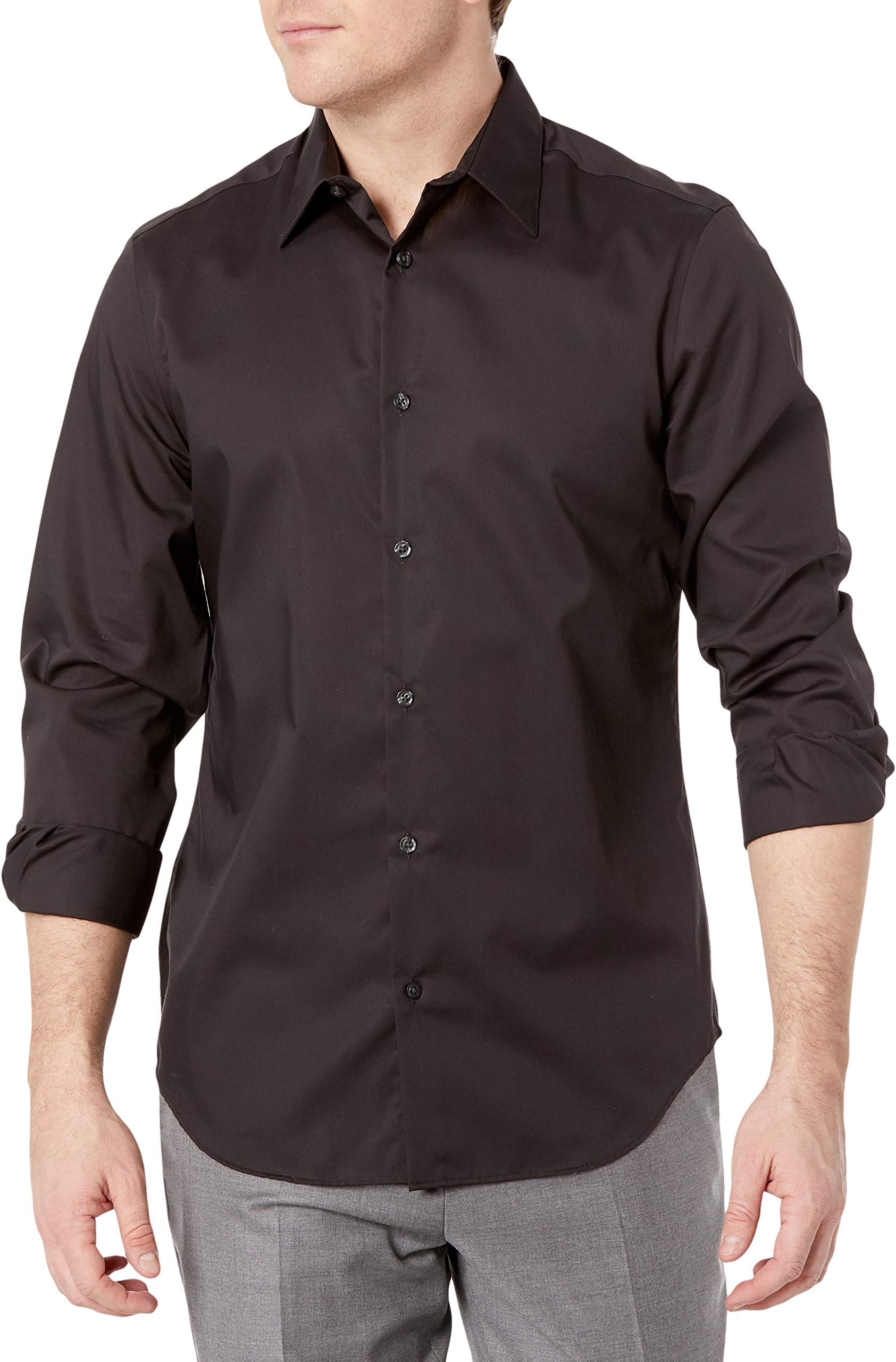 Men’s Twill Long Sleeve Dress Shirt, Non-Iron, Point Collar, Regular Fit Button Down Shirt