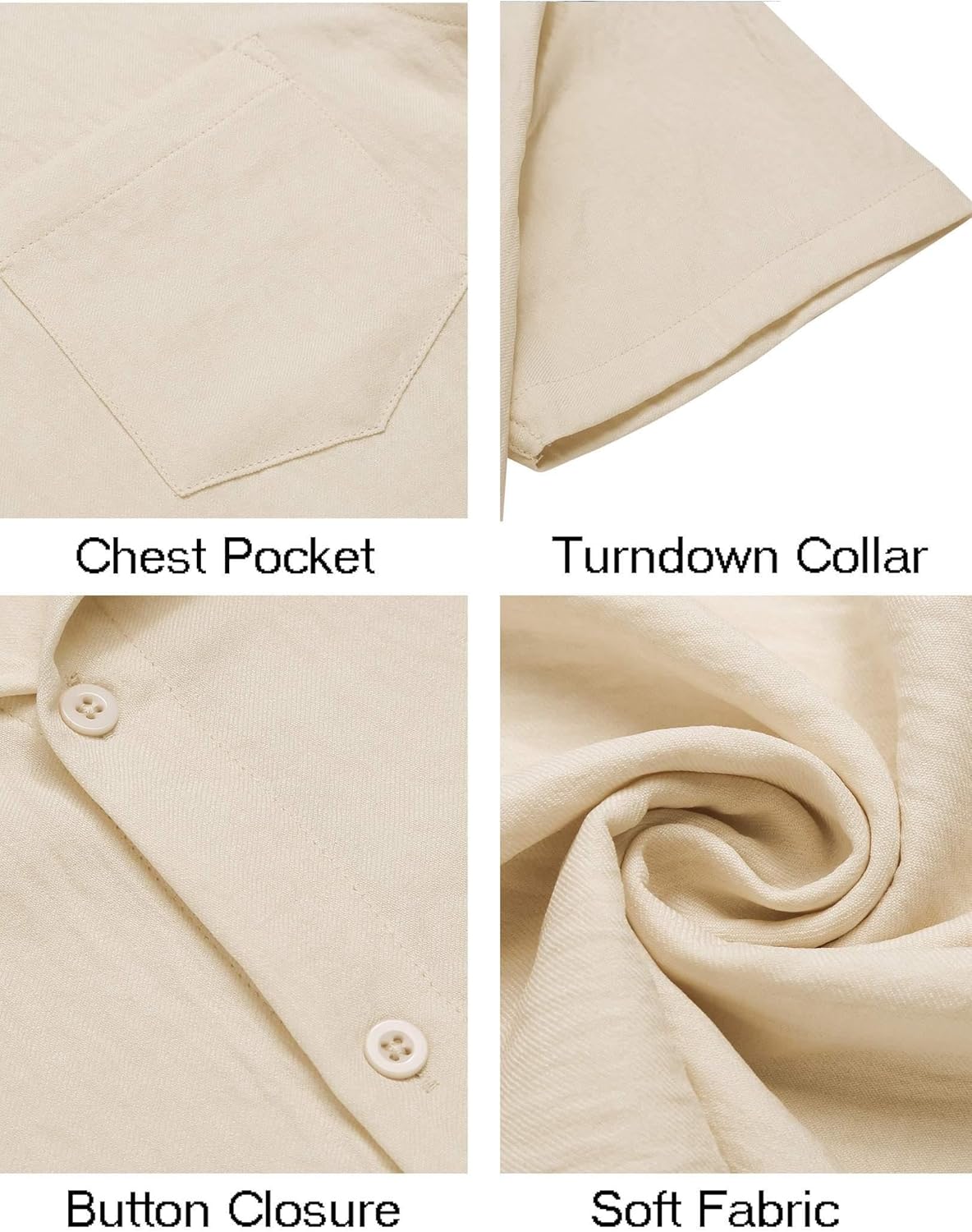 COOFANDY Mens Button Down Short Sleeve Shirt Casual Shirts Summer Beach Textured Shirts with Pocket - Image 5