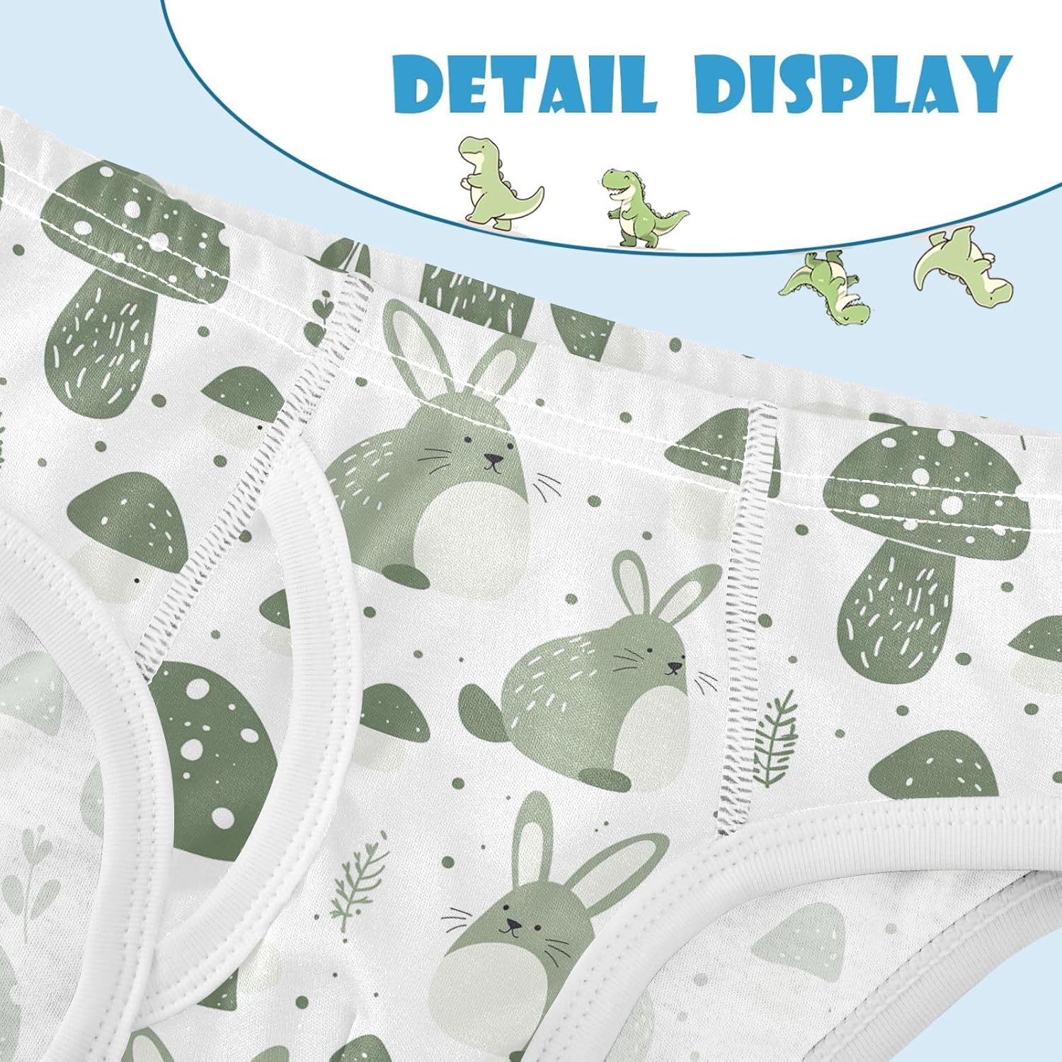 visesunny Mushroom Dragon Rabbit Boys Underwear Cotton Printed Toddler Soft Training Briefs Size 2T-8Y for Kids