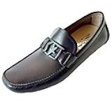 9.5 D Peter Blue Calf Leather Men's Gancini Loafers Drivers Dress (Salvatore