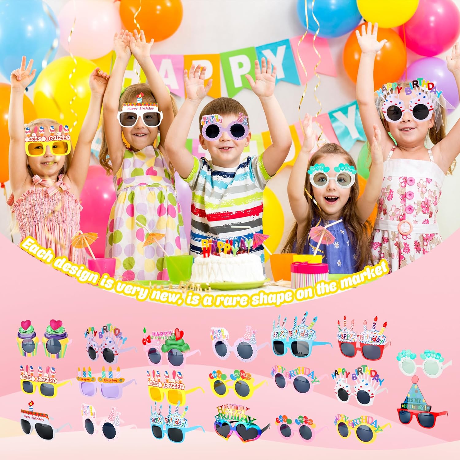 20 Pack Happy Birthday Glasses Novelty Birthday Party Sunglasses Funny Plastic Birthday Eyeglasses for Photo Booth Props Birthday Party Favors