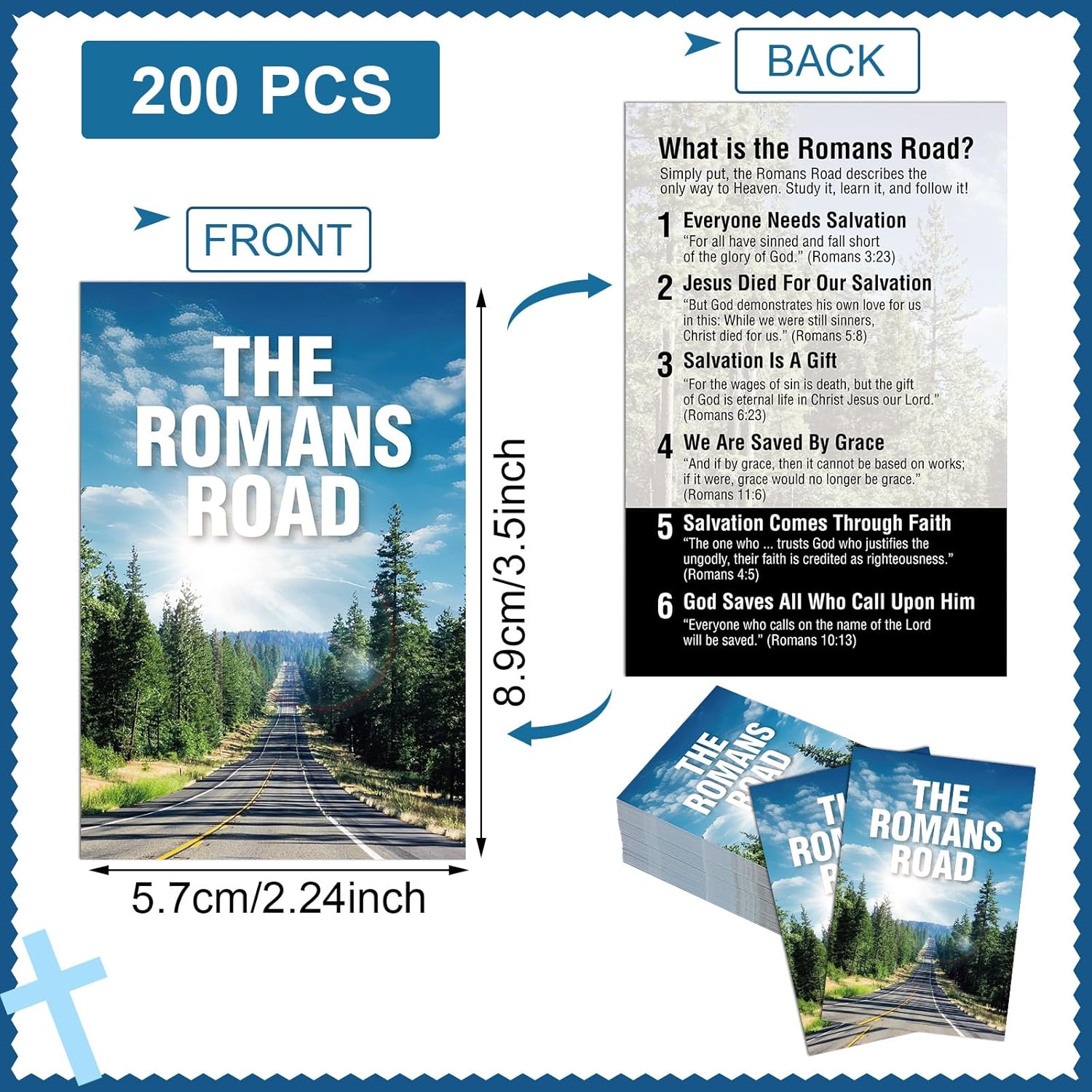 Noveread 200枚 ゴスペルトラクトカード 救世カード ポケット 聖書はがき 祈り ポストカード クリスチャン インスピレー