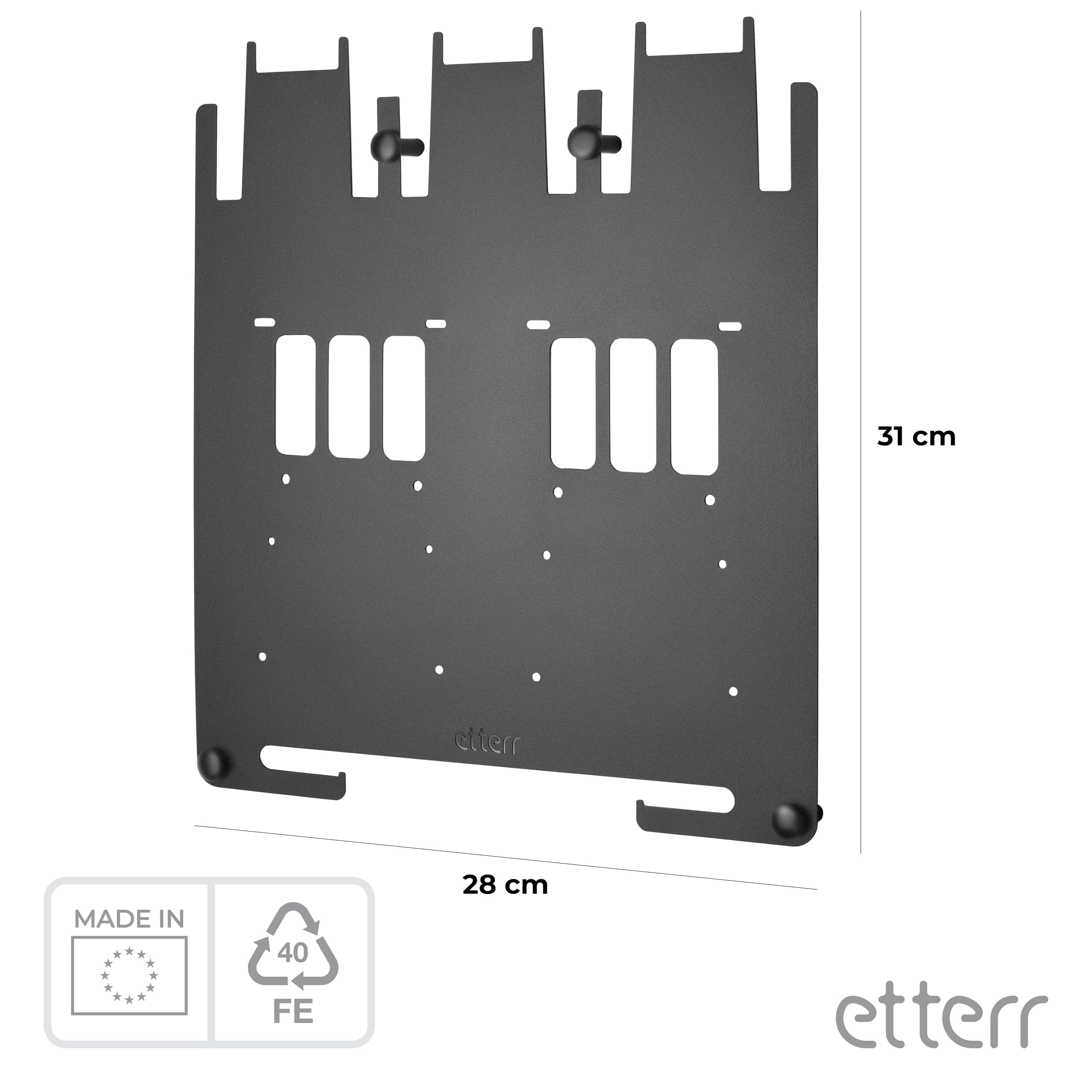 • Metalowy uchwyt ścienny do akumulatorów i ładowarek Bosch Home & Garden 18 V • kompatybilny z AL 1880 KM, 1830 KM i 18 V-44 • stacja ładująca • Panel narzędzi i wieszak na wiertarki