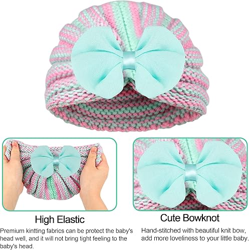 Miniatura 3 de ONESING Baby Hats Newborn Hat Soft Toddler Hats Infant Winter Hat Warm Knit Bow Infant Beanie Baby Turban Hat for Girls Boys