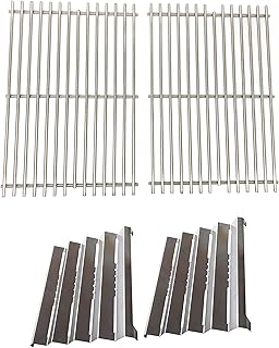 Replacement Grill Kit for Uniflame SG380 Gas Grill Models Includes 2 Heat Plates and Solid Stainless Steel Cooking Grids, Set of 2