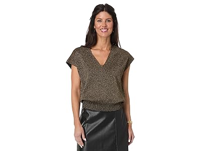 Lilla P Metallic V-Neck Sweater Women