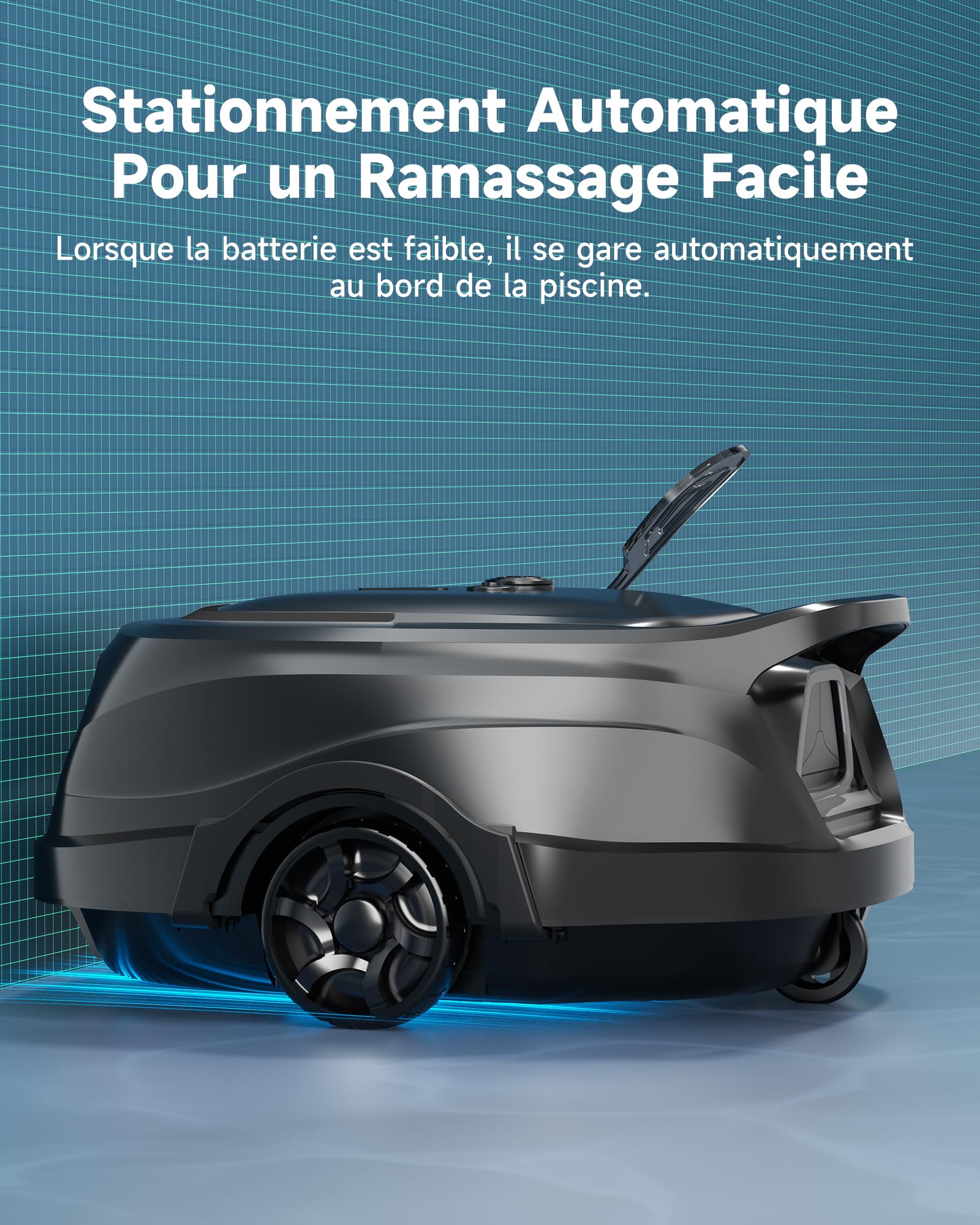 WYBOT A1/OS2010 Robot Piscine sans Fil pour Piscines Hors-Sol, Aspirateur Automatique, 120 Min Autonomie, Double Filtration, LED, 4 Modes