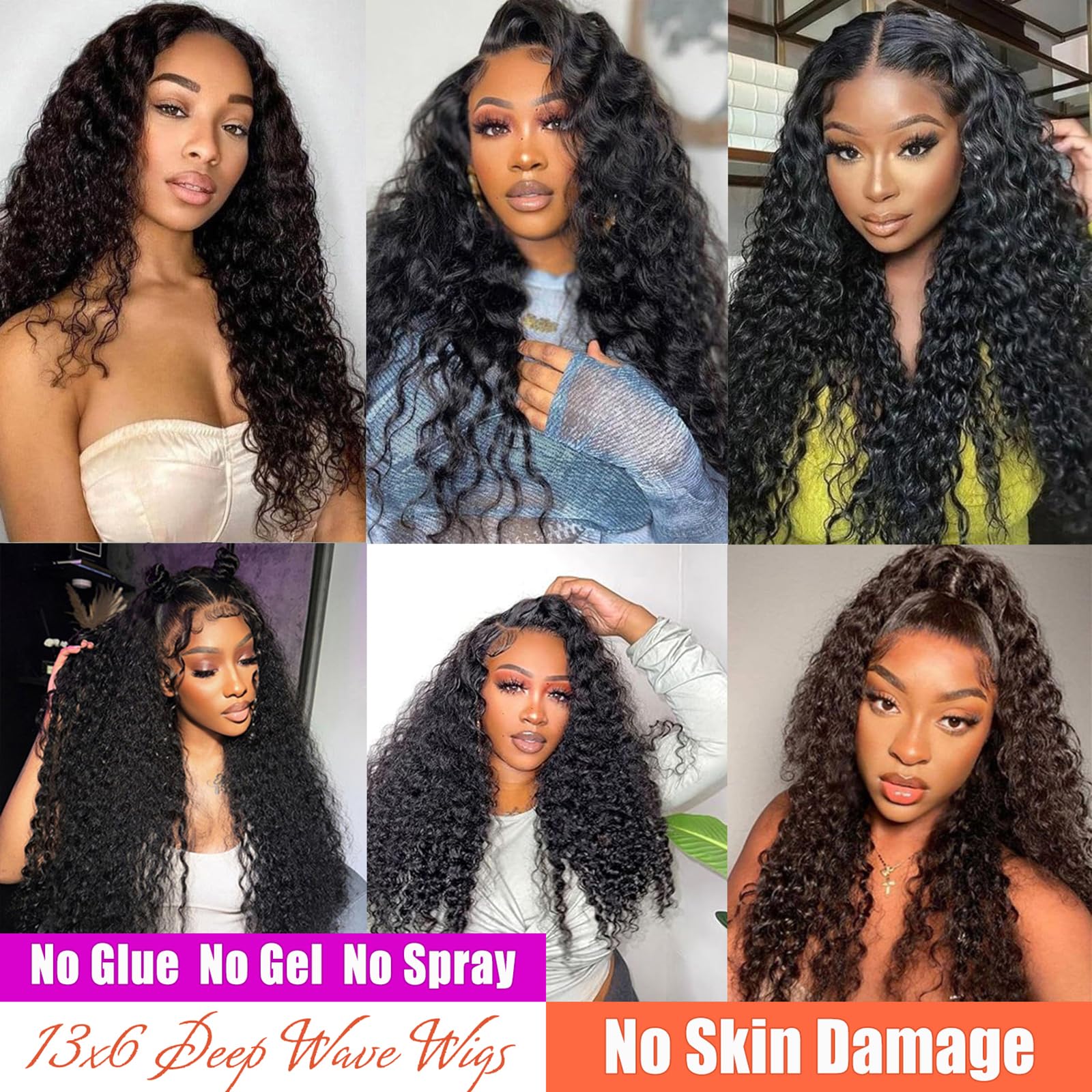 32 Inch Deep Wave Lace Front Wig Human Hair 13x6 HD Transparent Glueless Amazon.com : 32 Inch Body Wave Lace Front Wigs Human Hair  main image 4