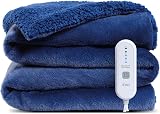 Dowin Faux Fur Electric Throw Blanket in Blue