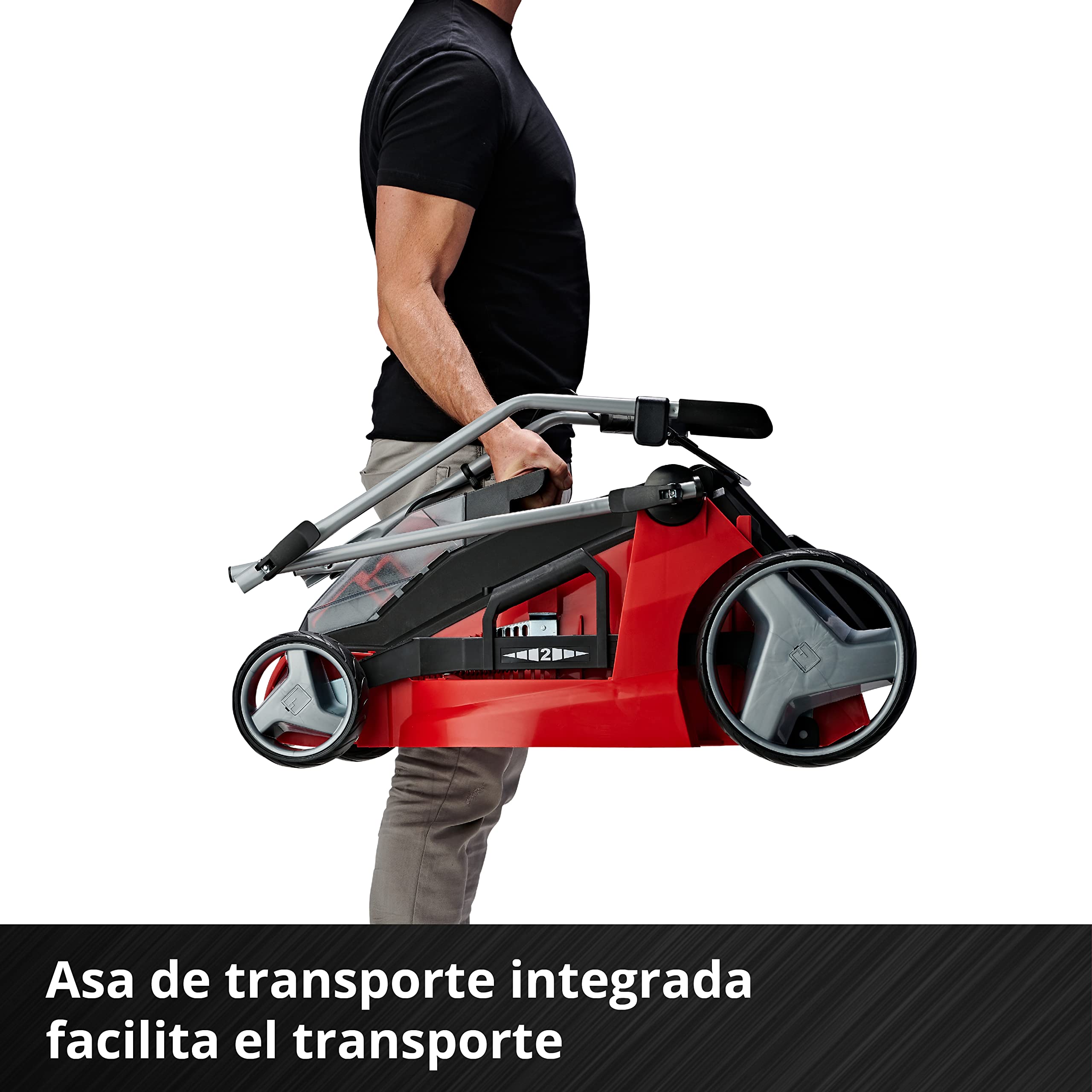 Einhell Cortacésped a batería GE-CM 43 Li M Kit Power X-Change (36V, 43 cm Ancho de Corte, hasta 600 m², Brushless, función de Mulching, 63L Bolsa recolectora, con 2X 4,0 Ah baterías y 2X Cargadores)