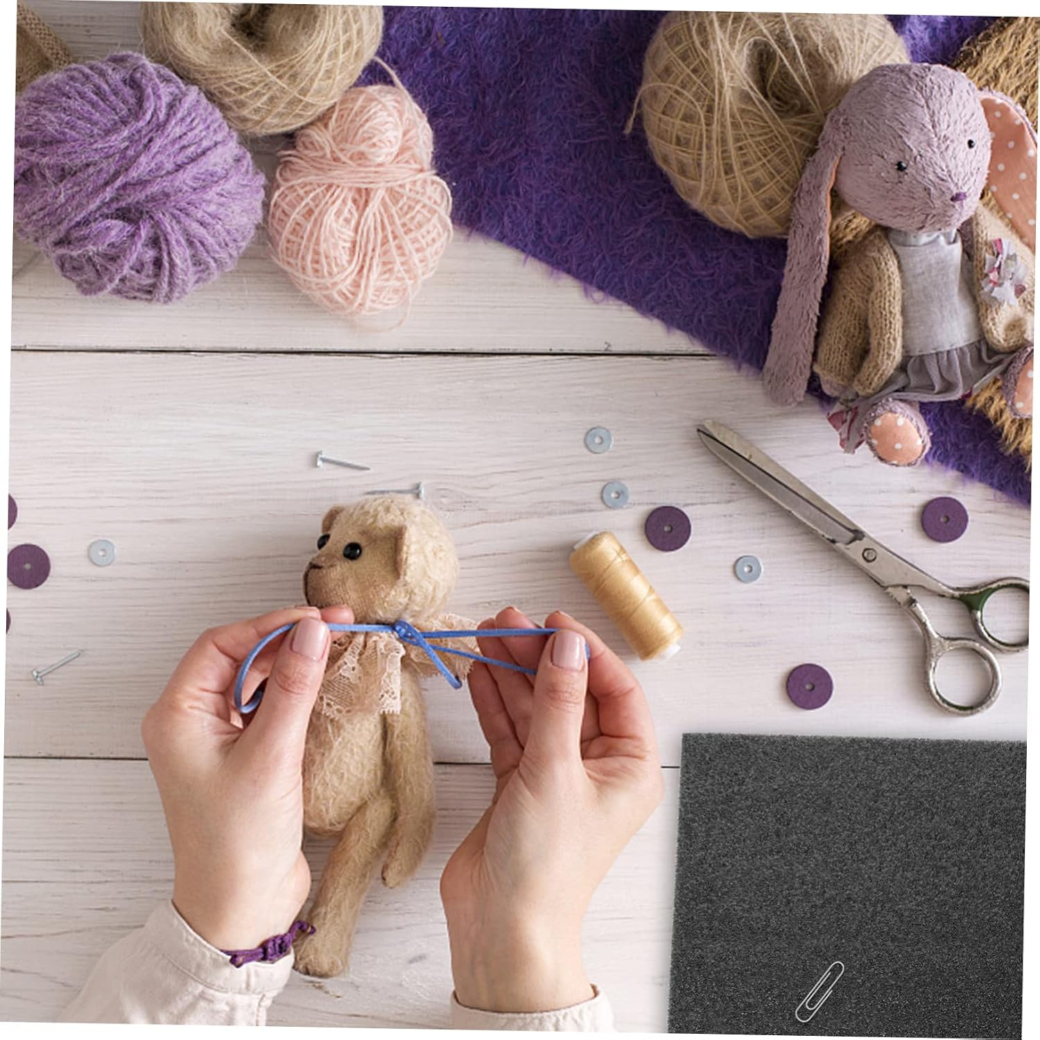 STOBOK 2pcs Wool Felt Work Mat Craft Felting Tool Cushion for DIY Projects Needle Felting and Embroidery Crafts Black Foam Pads