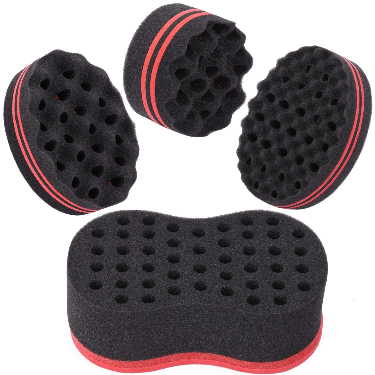 4 Different Hair Curl Sponge Magic Barber Twist Brush for Dreads Locking Afro Coil Wave Hair Care Tool…