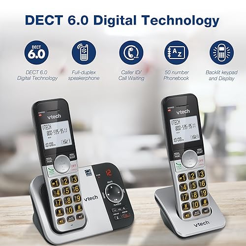 Miniatura 11 de VTech VG232 Teléfono inalámbrico con contestador automático - con pantalla grande, altavoz full-duplex, identificador de llamadas/llamada en espera,