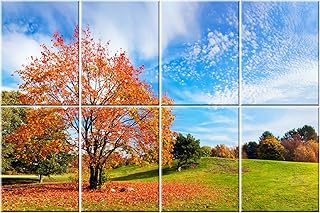 8 Pack Art Acoustic Panels Soundproof Wall Foam, 48X32 Inches Sound Absorbing Panels, Decorative Sound Blocker, Acoustic Treatment for Recording Studio, Maple Tree