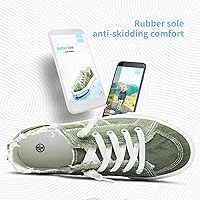 Vista 6 de Obtaom Play Tenis de lona para mujer, sin cordones, a la moda, blanco desgastado y estampado de leopardo