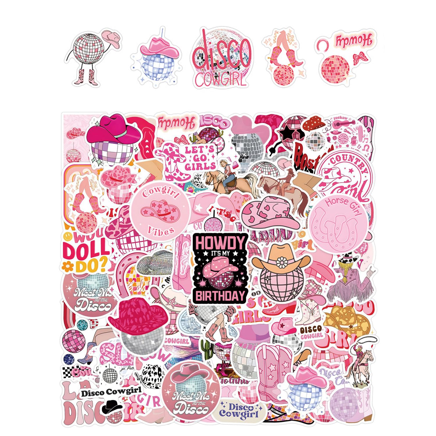 NIDHFG 228 Western Cowgirl Stickers, Creative Stickers, Cartoon Graffiti Stickers, Decorative Stickers, Cute Stickers.