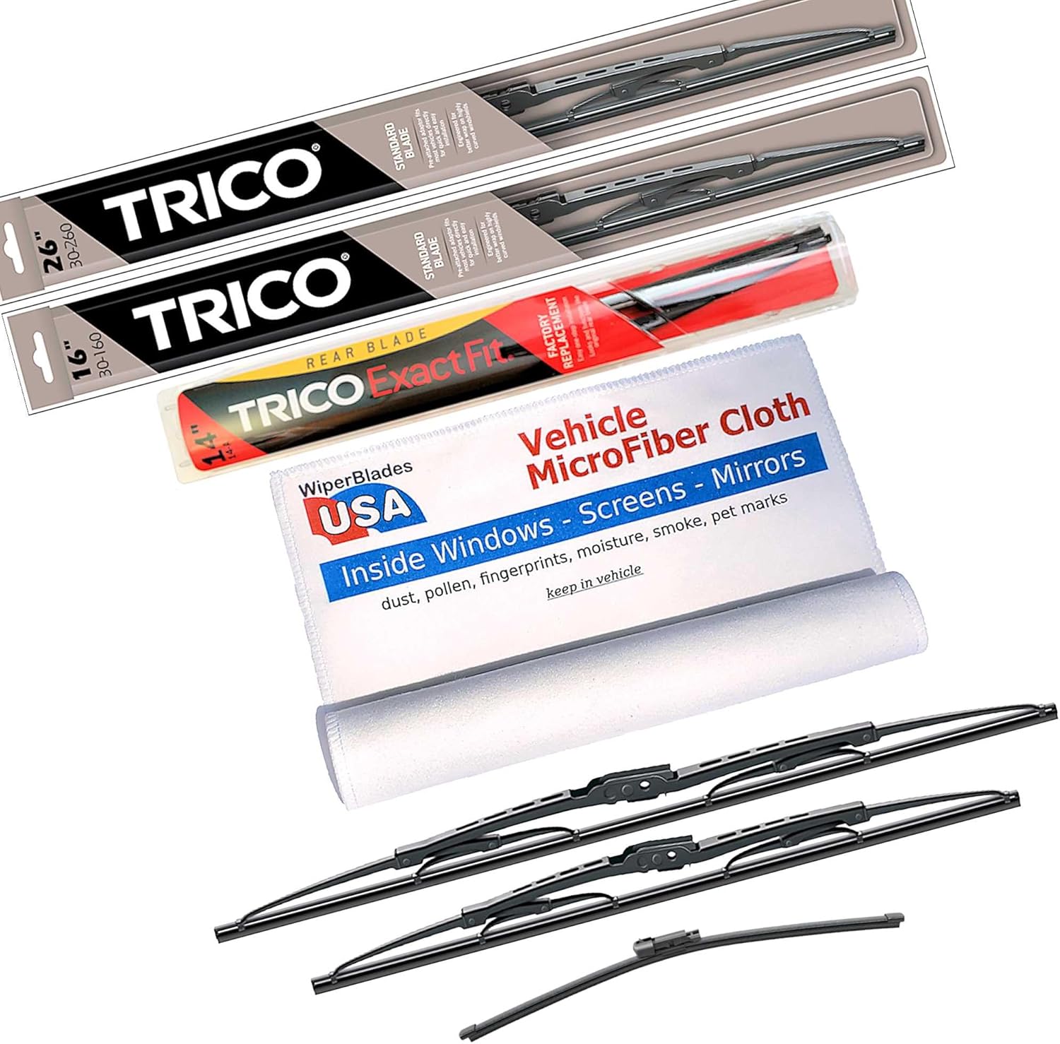 WiperBladesUSA Wiper Set compatible with Hyundai Tucson 2019 (Set of 3) w/Rear Wiper Wiper Blades