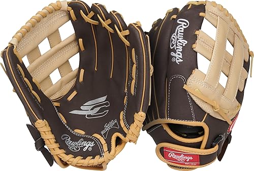 Miniatura 26 de Rawlings Guante de béisbol y sóftbol Sure Catch Modelos de T-Ball, para jóvenes y adultos recreativos Múltiples tallas y estilos
