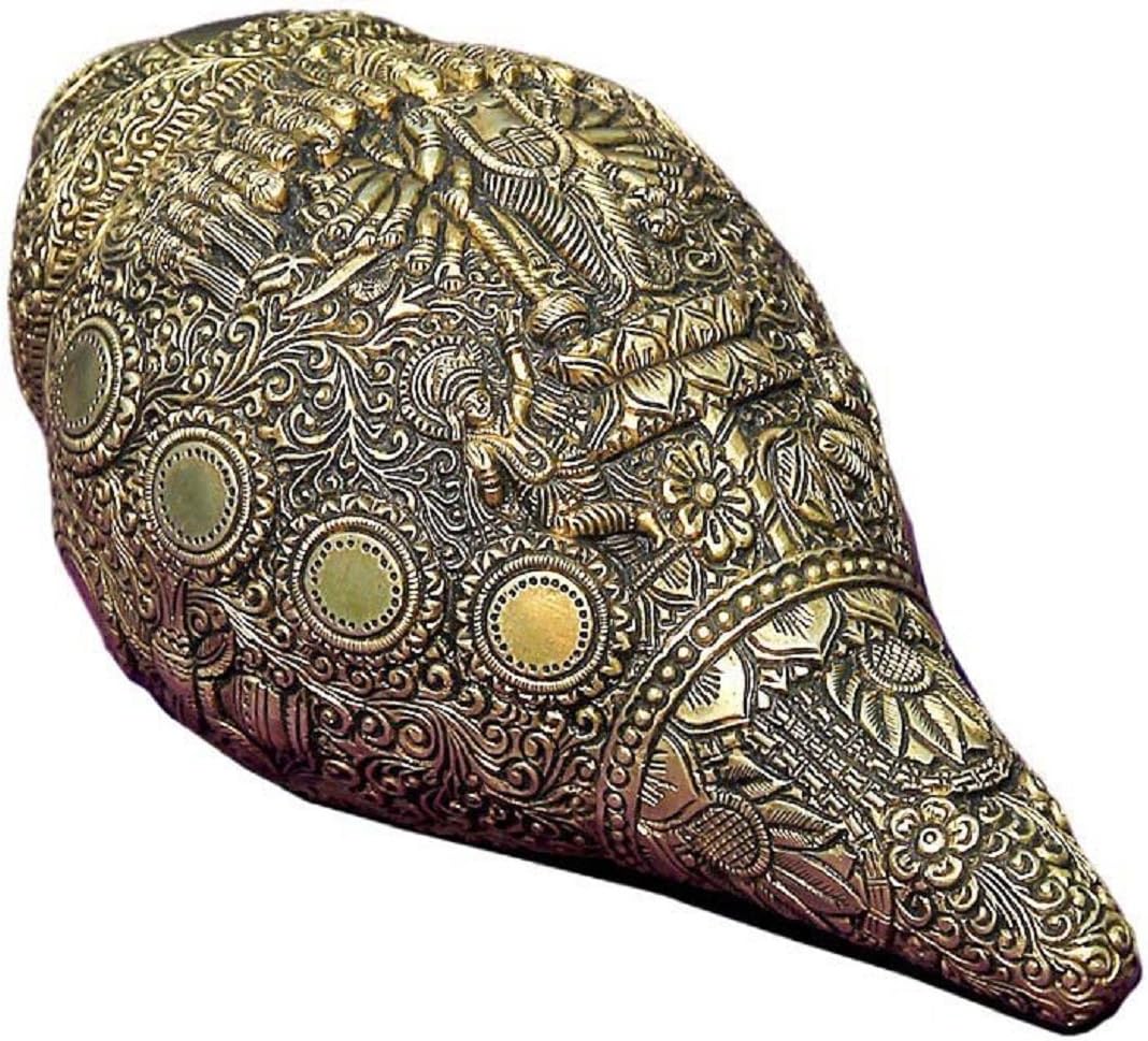 MohanJodero Elegant Brass Vishnu Virat Shankh/Brass Dashavtar Virat Vishnu Shankh