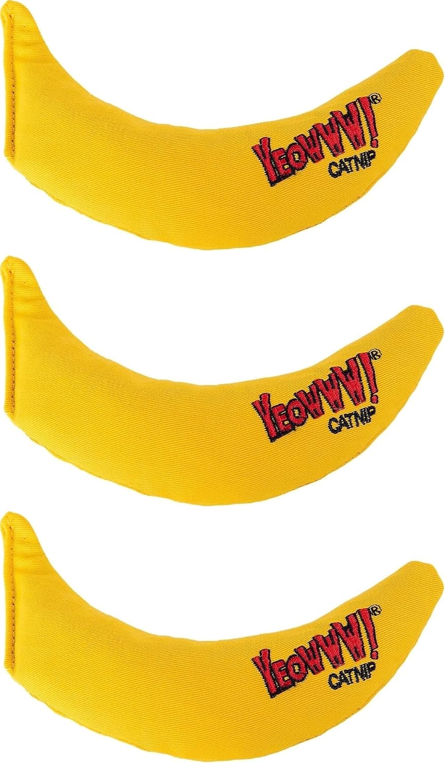 Yeowww! Catnip Chi-CAT-a Banana Toy for Cats - 7 Inches - Durable Cotton Twill - Made in the USA - Stuffed with Organically Grown Catnip (Pack of 3)