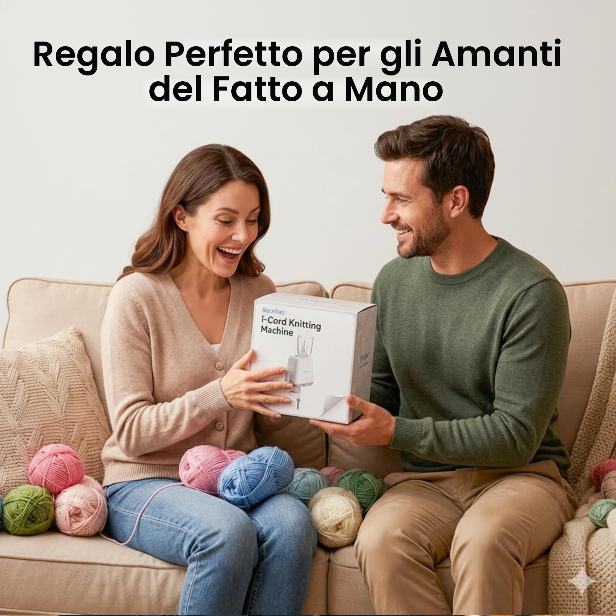 Etcokei Stickkvarn, macchina da cucito elettrica, produzione automatica di fili per maglieria per un efficace fai-da-te in un batter d'occhio, perfetto per progetti creativi (bianco)