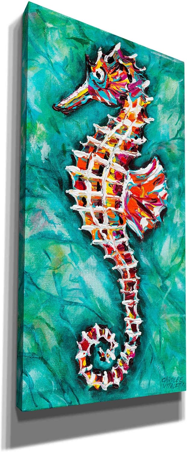 Epic Graffiti 'Radiant Seahorse II' by Carolee Vitaletti Canvas Wall Art, 12"x24"