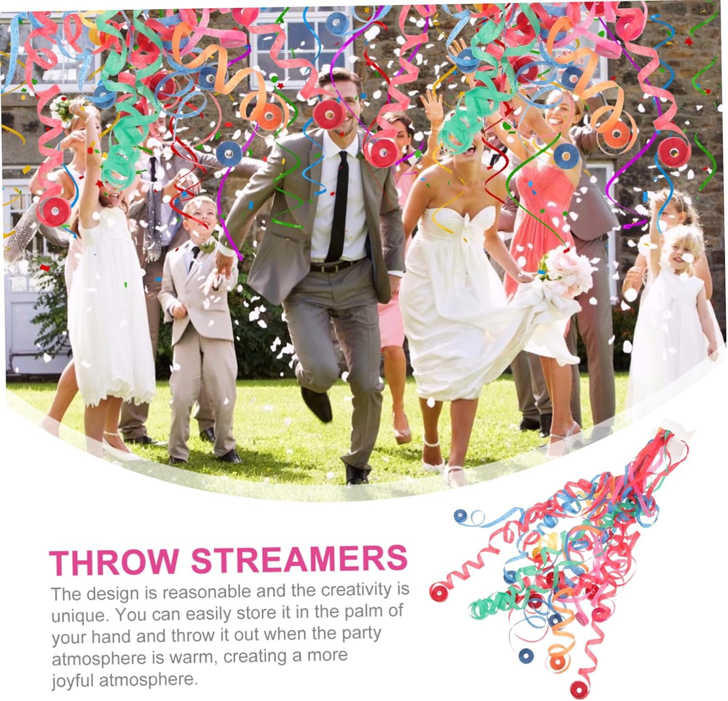 Cabilock 50pcs Colorful Hand Throw Streamers Creative Paper Streamers for Birthday Wedding and Party Celebrations Bright and Joyful Decorative Props