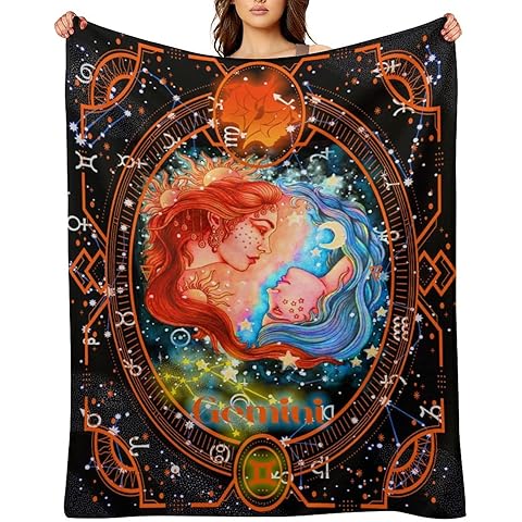 Gemini Blanket Gemini Constellation Blanket Lightweight Zodiac Gifts for Womens Men...