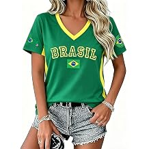 Soccer Shirt 2026 Women USA Soccer Jersey Game Day T-Shirt Funny Soccer Graphic Y2k V Neck Short Sleeve Tops