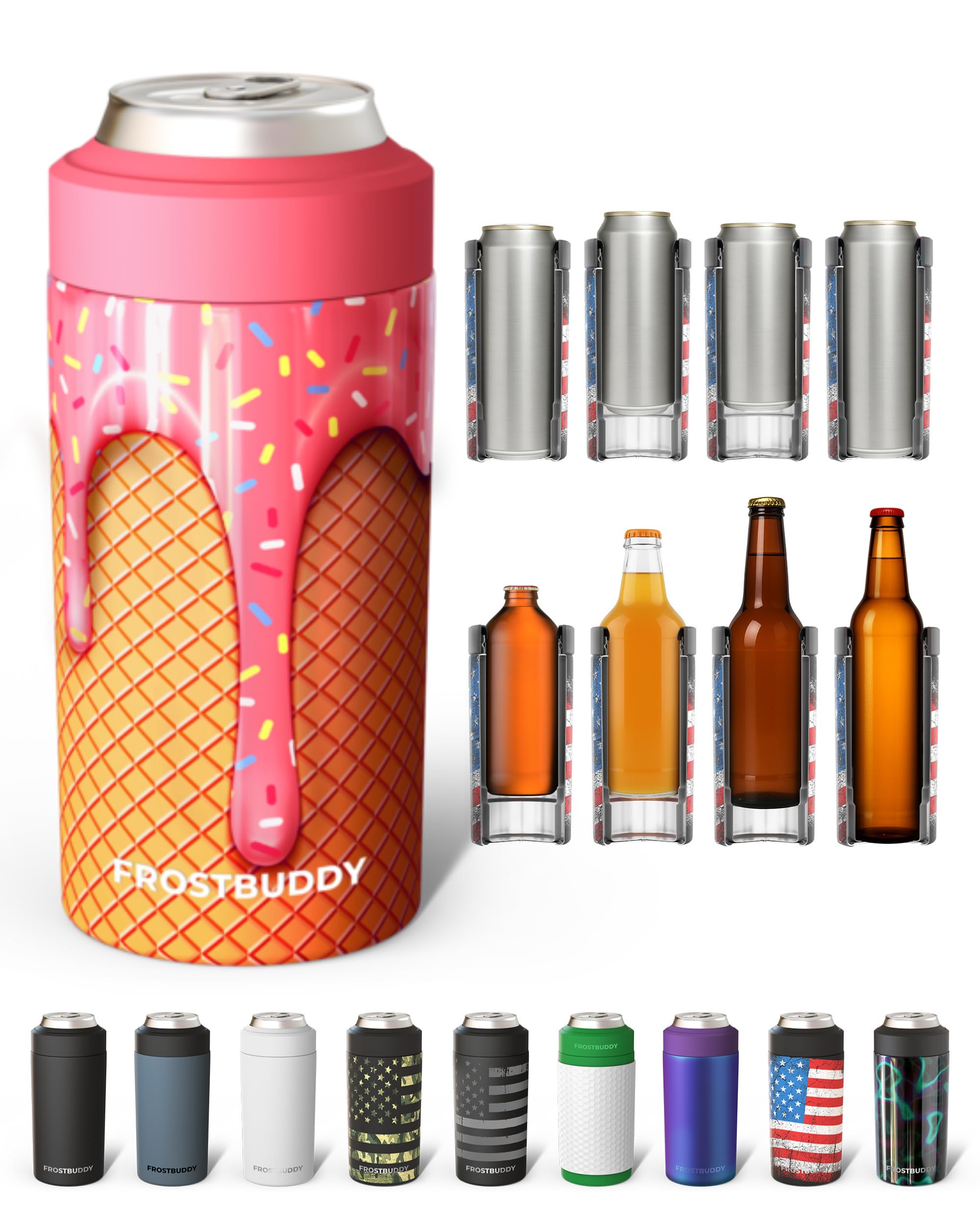 Frost Buddy Universal Can Cooler, Stainless Steel Can Insulator, Ice Cream