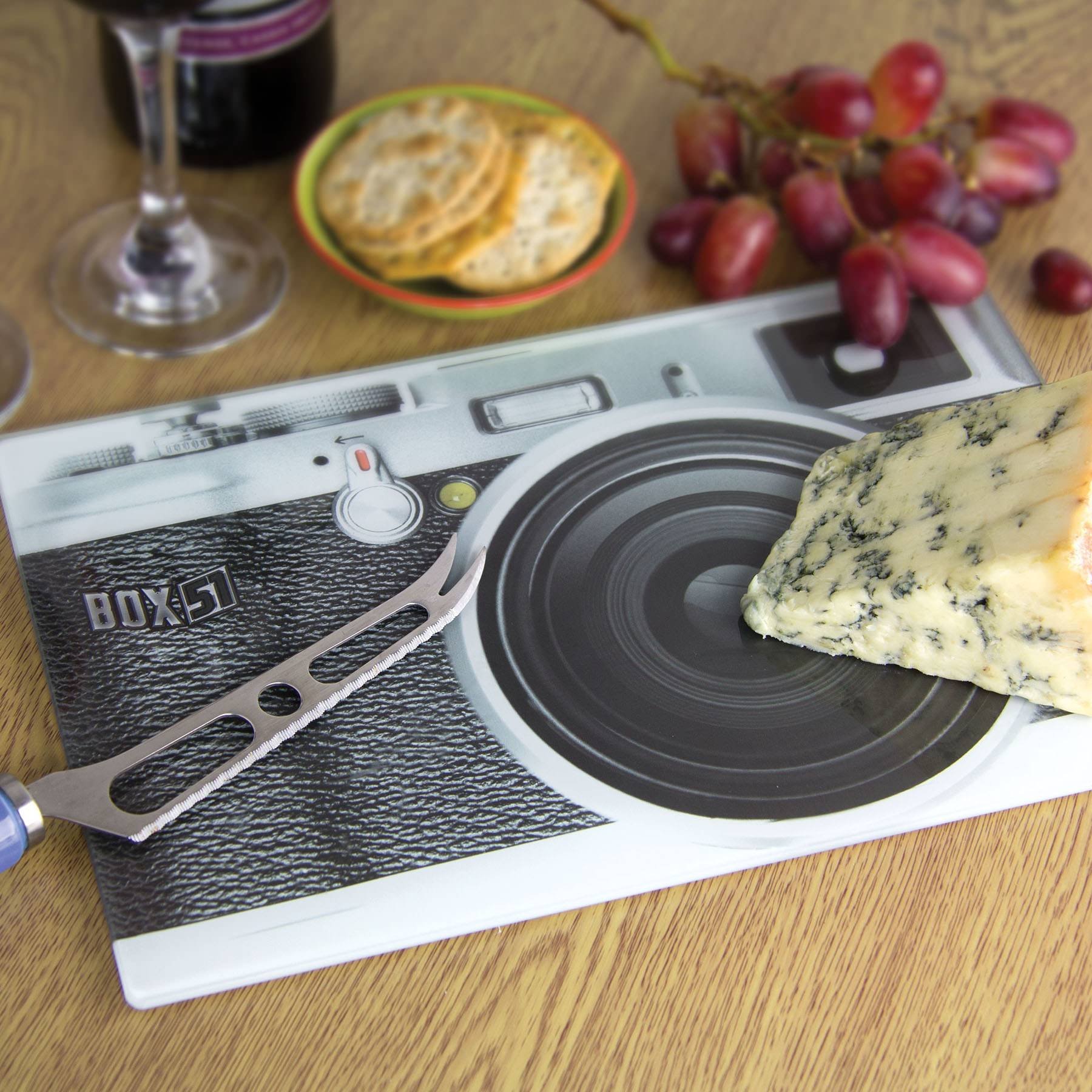 Paladone Multi-Colour Box 51 Say Cheese Glass Cheese Board