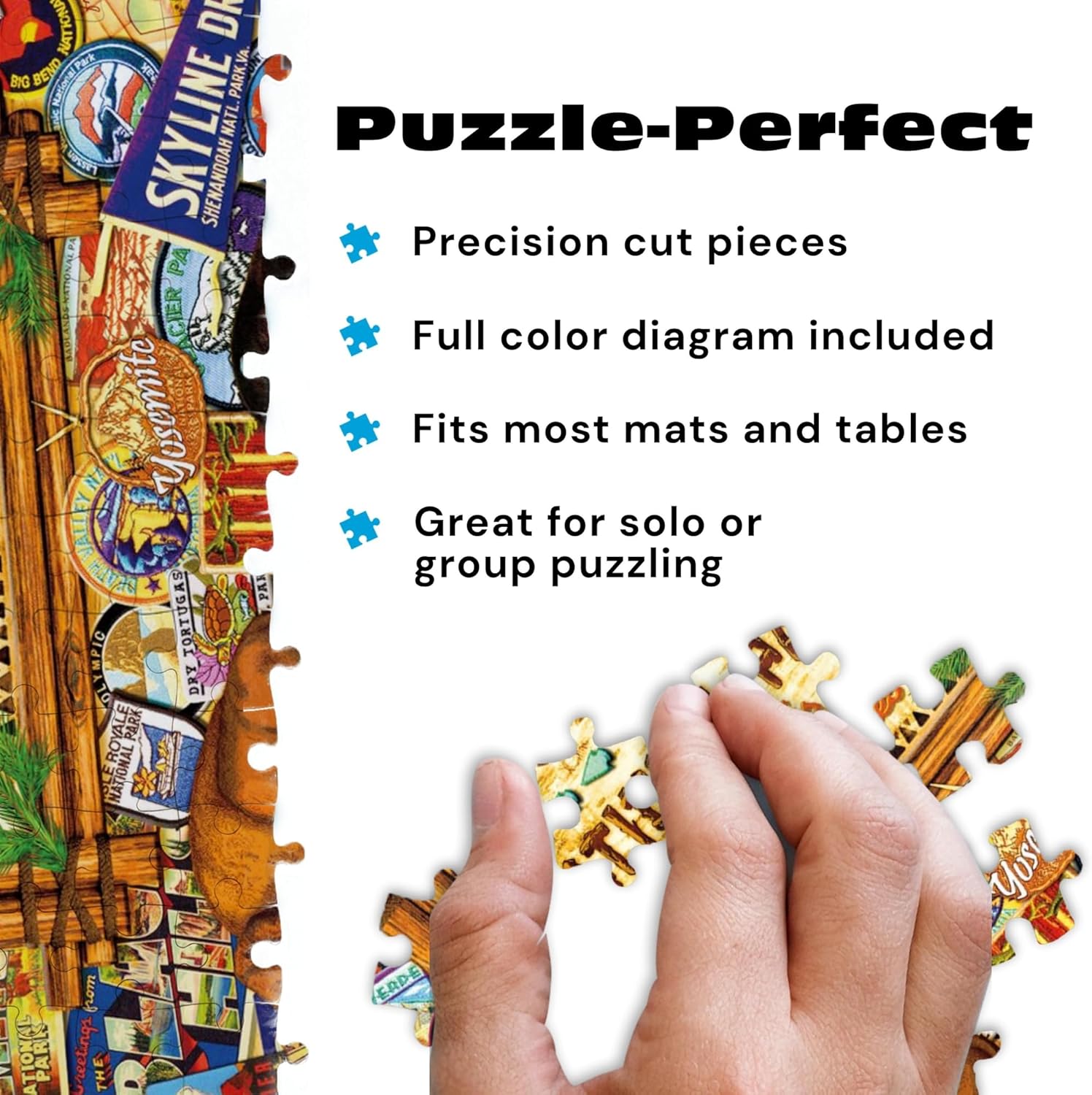 Buffalo Games Jigsaw Puzzle – Our National Parks Collage by Kate Ward Thacker – 2000-Piece Puzzle for Adults, Includes Poster, Made in USA