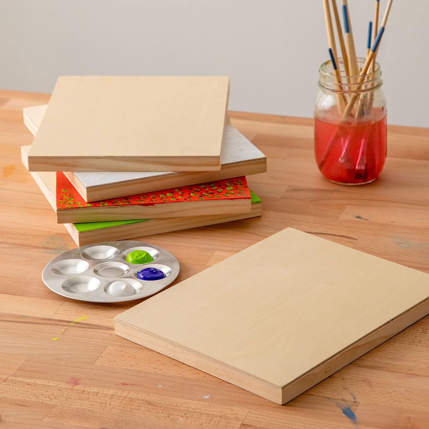 Artist's Loft 8" x 10" Cradled Wood Painting Panel Pack - Great for Painting, Decoupage, Decoration, Art & Crafts - 5 Pack