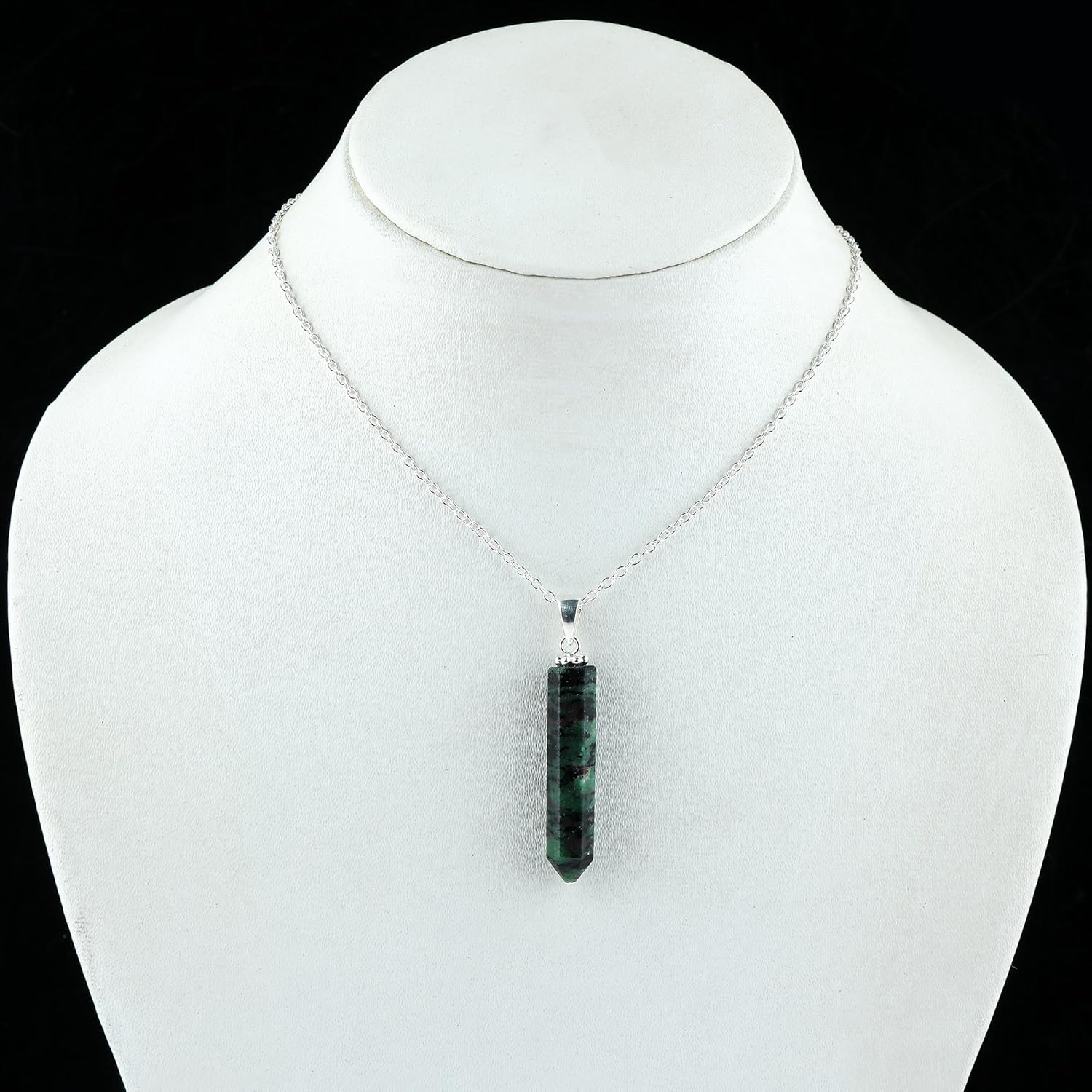 Pencil Pendant Necklace for Women |Natural Healing Crystal Hexagonal Point Reiki Chakra Pendant 15-25 Carat | 8–14 mm Stone | Silver Plated Chain 16+2 Inch Adjustable - Image 4