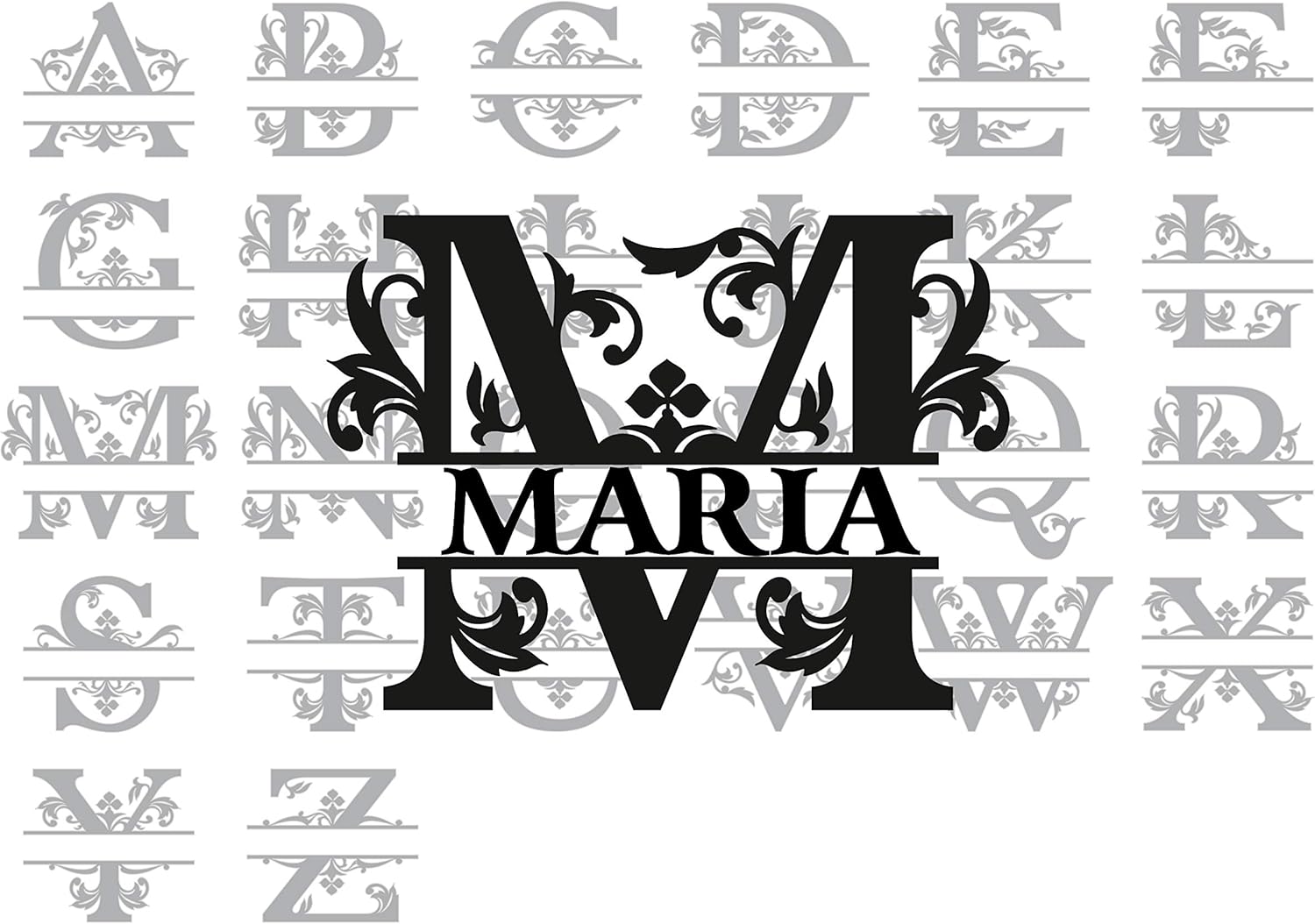 Custom Engraved Floral Monogram Design yeti Tumbler