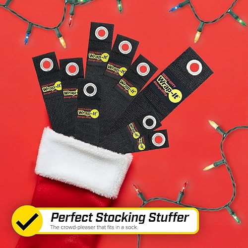 Miniatura 17 de Wrap-It, correas con gancho y bucle para almacenamiento, ideal para organizar cables de extensión, tubos, cuerda, luces; para el hogar, la cochera