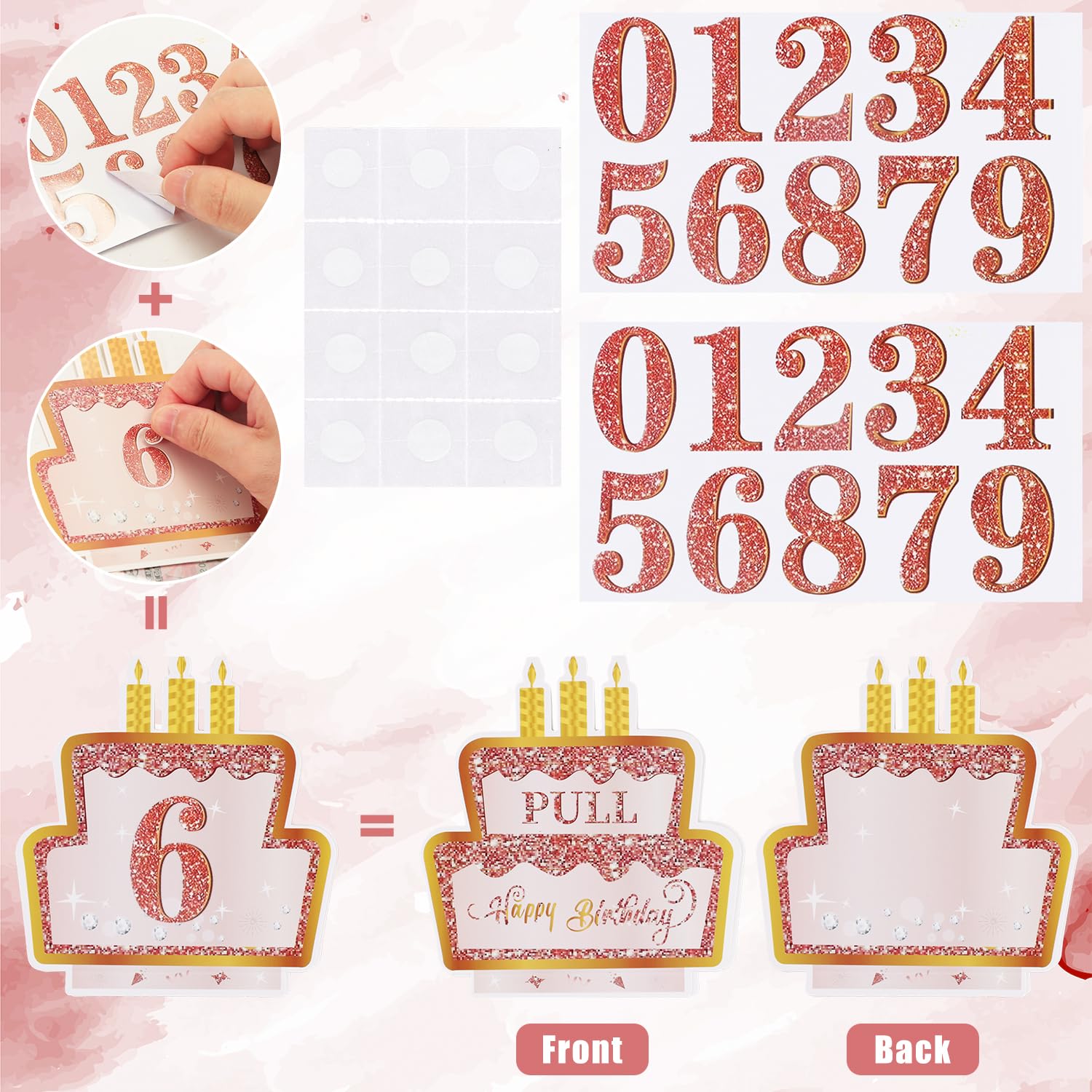 EHOTER Pop-Up Surprise Explosie Geschenkdoos Pop-Up Verrassingsdoos Geld Gift Kubussen Geld Explosie Geschenkdoos Cadeau voor Verjaardagsfeest Kerstjubilea (16 pop-up kubussen, GELUKKIGE VERJAARDAG