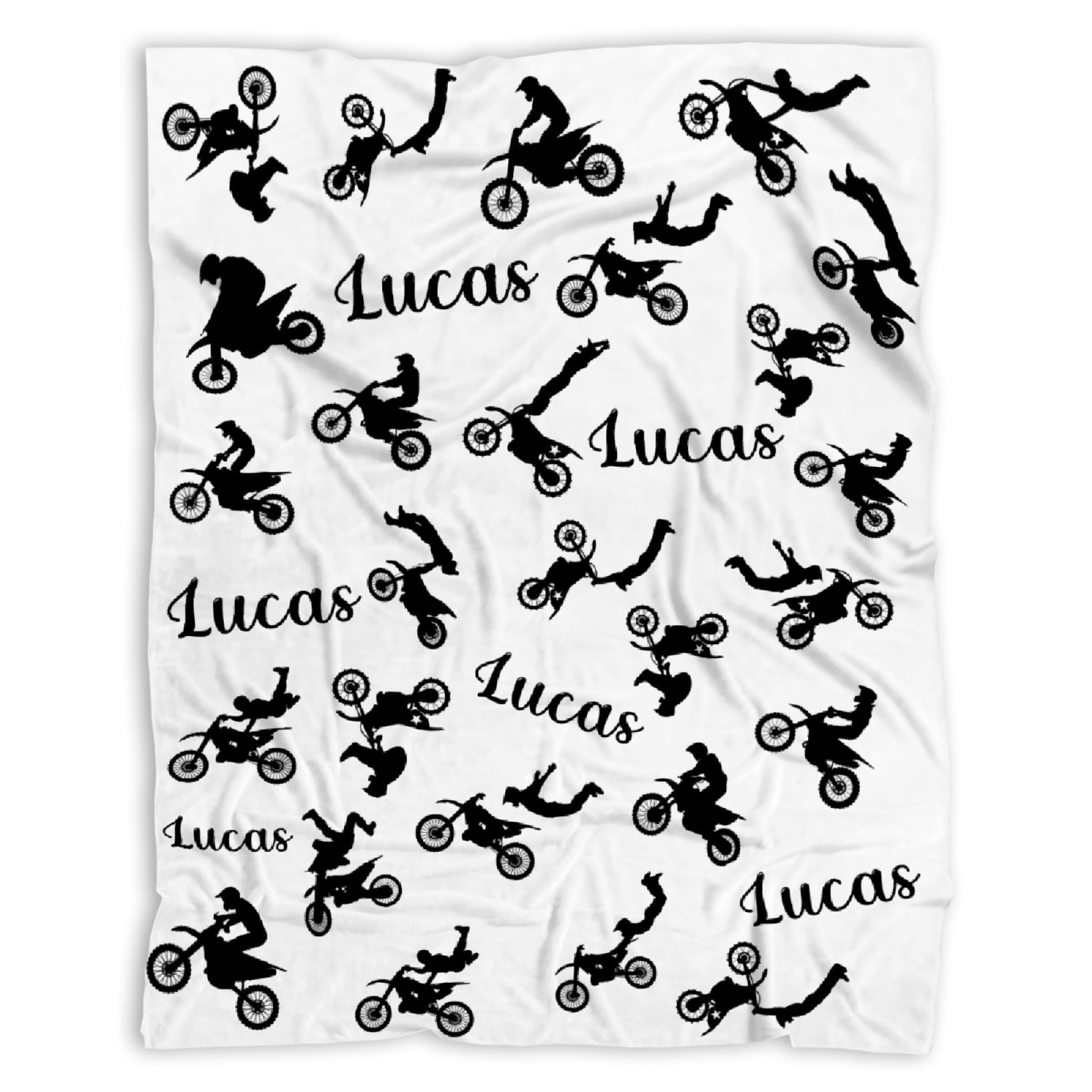 Personalized Motorcycle Dirt Bike Blanket Custom Motorcycle Blanket
