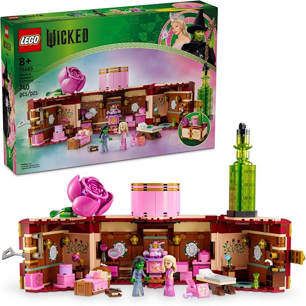 LEGO Wicked Glinda & Elphabas Dormitory Building Toys - Wicked Toys for Girls & Boys, Age 8+ - Birthday Gift Idea - Buil