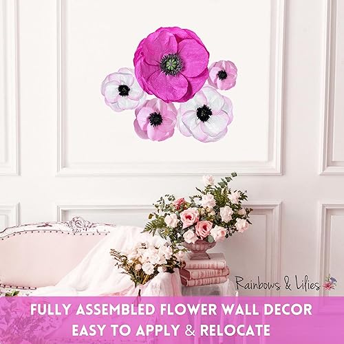 Miniatura 3 de Rainbows & Lilies Decoraciones grandes de flores de papel para pared, boda, fiesta de novia, baby shower, habitación de niñas, decoración de